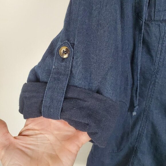 CABI Style #340 Chambray Denim Tunic Cardigan Button-up Top Shirt Jacket Sz M - Picture 6 of 11
